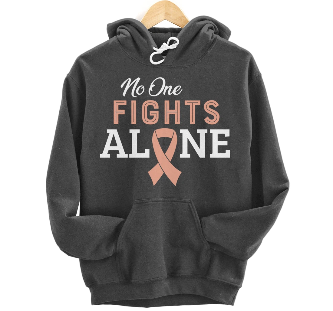 Uterine Cancer Fight Cancer Ribbon Pullover Hoodie