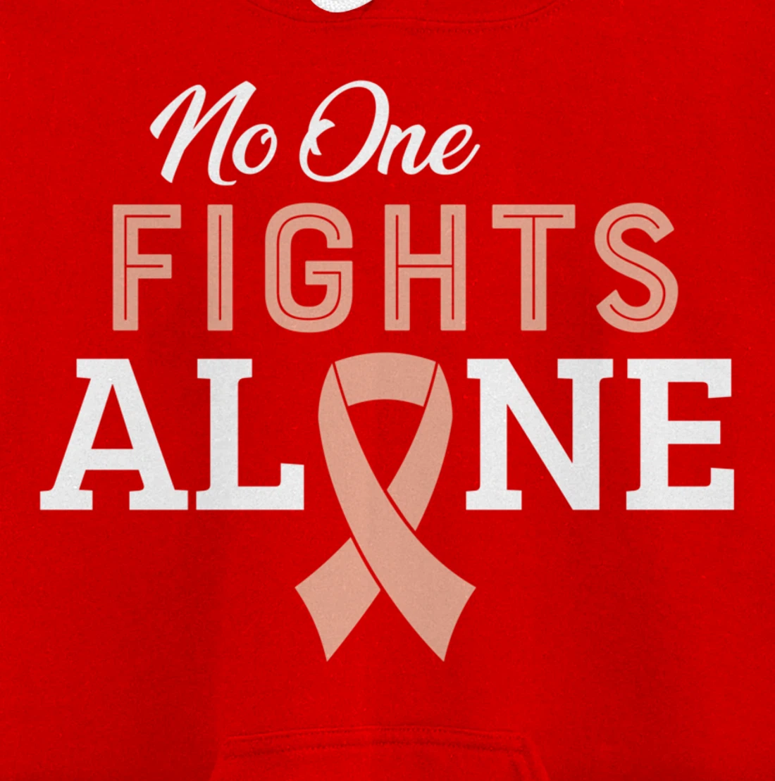 Uterine Cancer Fight Cancer Ribbon Pullover Hoodie