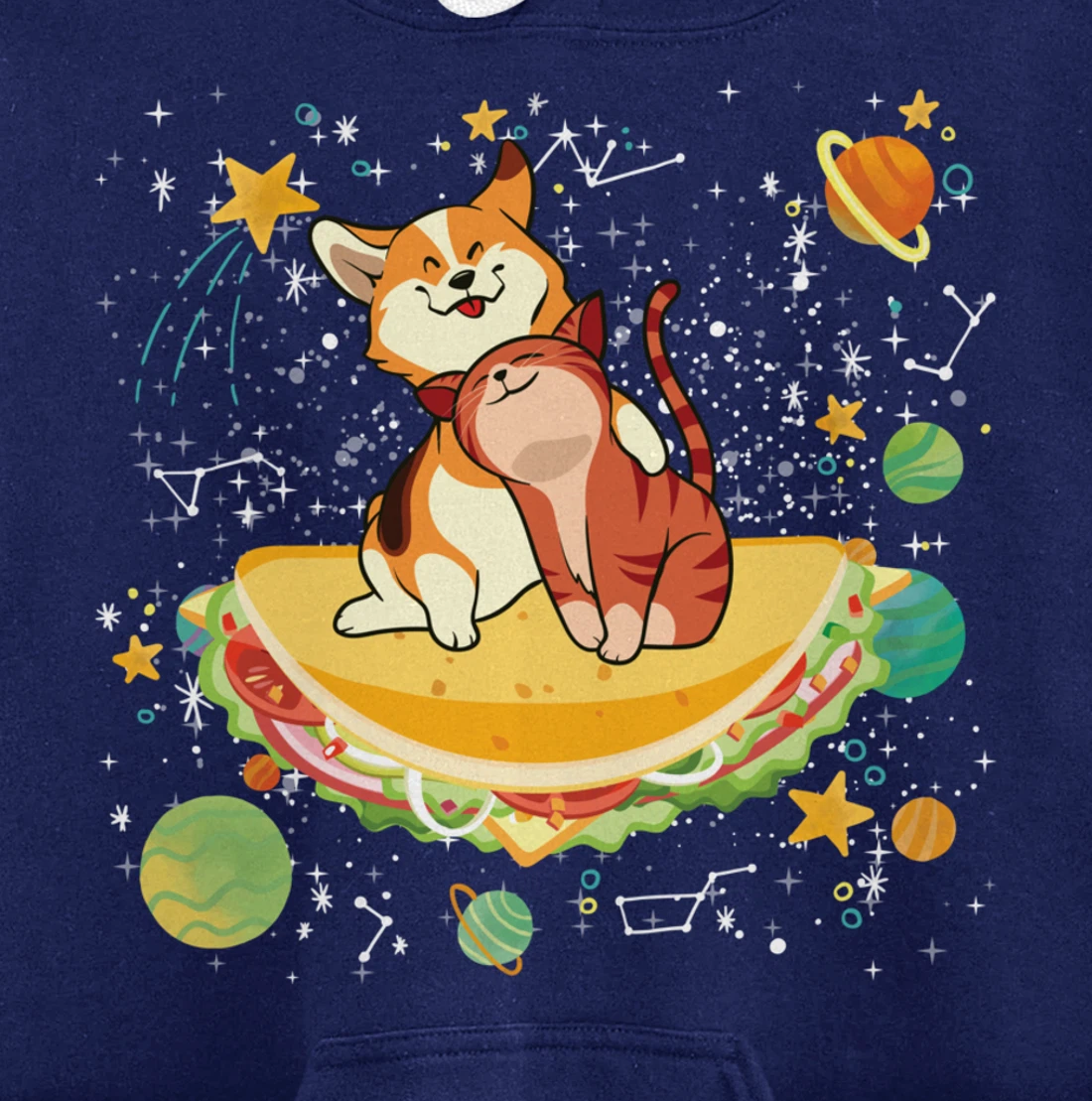 Cute Cats Mexican Food Tacocat Science Galaxy Pullover Hoodie