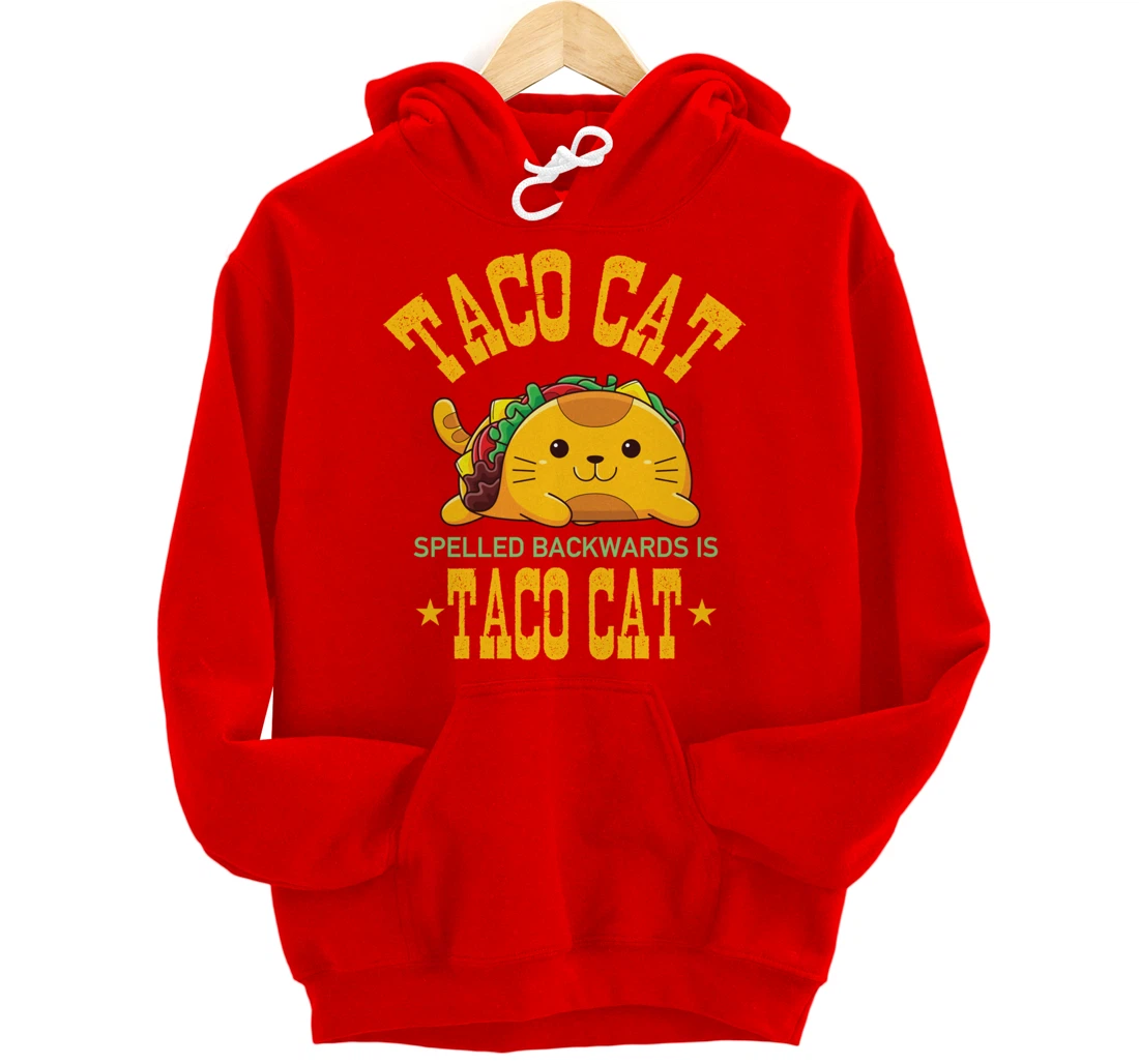 Funny Tacocat Cute Kawaii Design Tacos Mexican Food Cat Pullover Hoodie