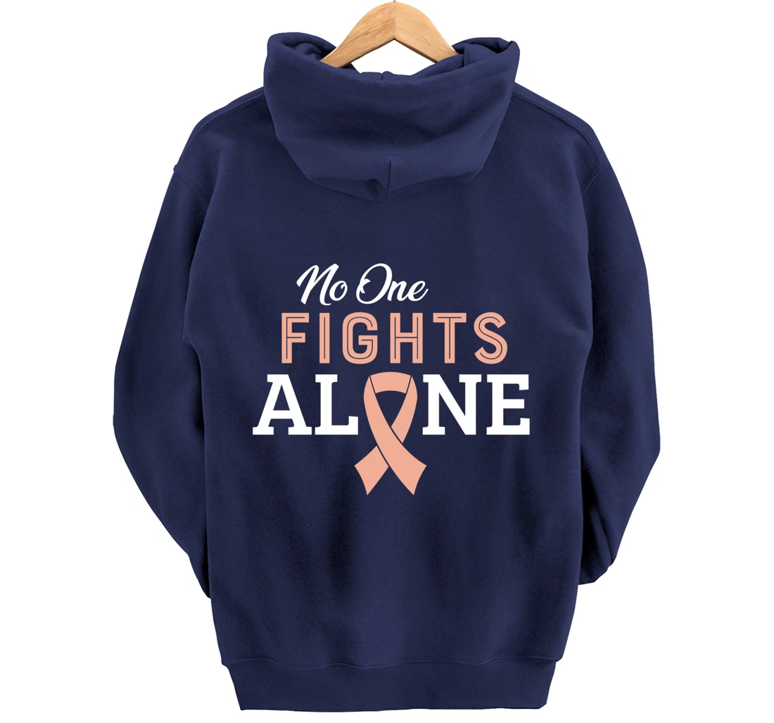 Uterine Cancer Fight Cancer Ribbon Pullover Hoodie