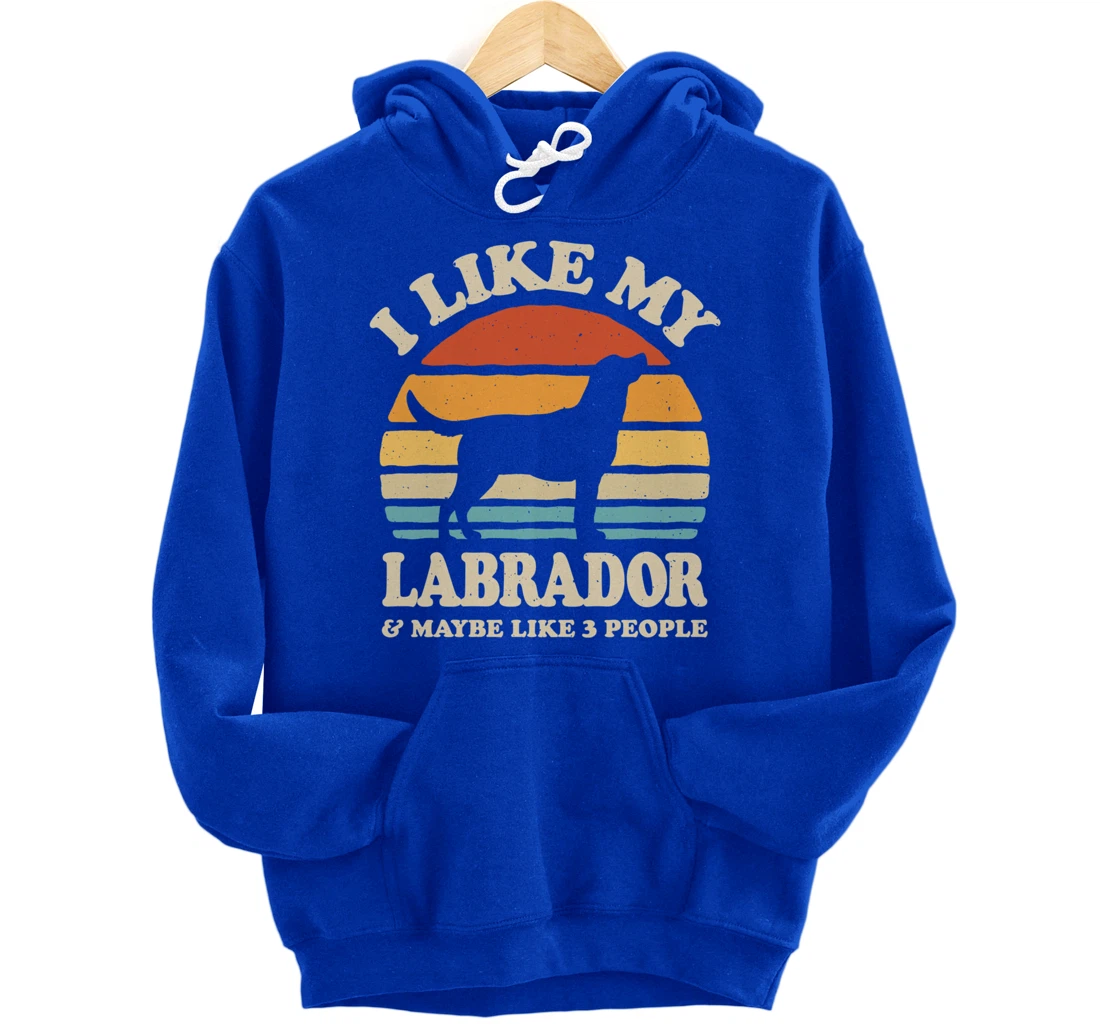 I Like My Labrador And Maybe Like 3 People Dog Lover Retro Pullover Hoodie