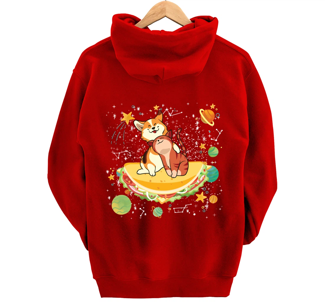 Cute Cats Mexican Food Tacocat Science Galaxy Pullover Hoodie