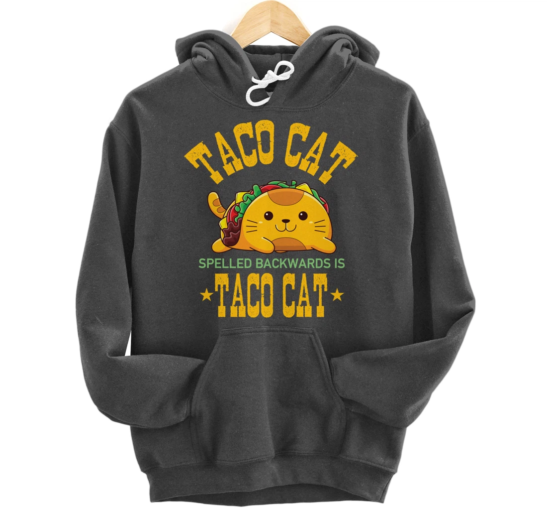 Funny Tacocat Cute Kawaii Design Tacos Mexican Food Cat Pullover Hoodie