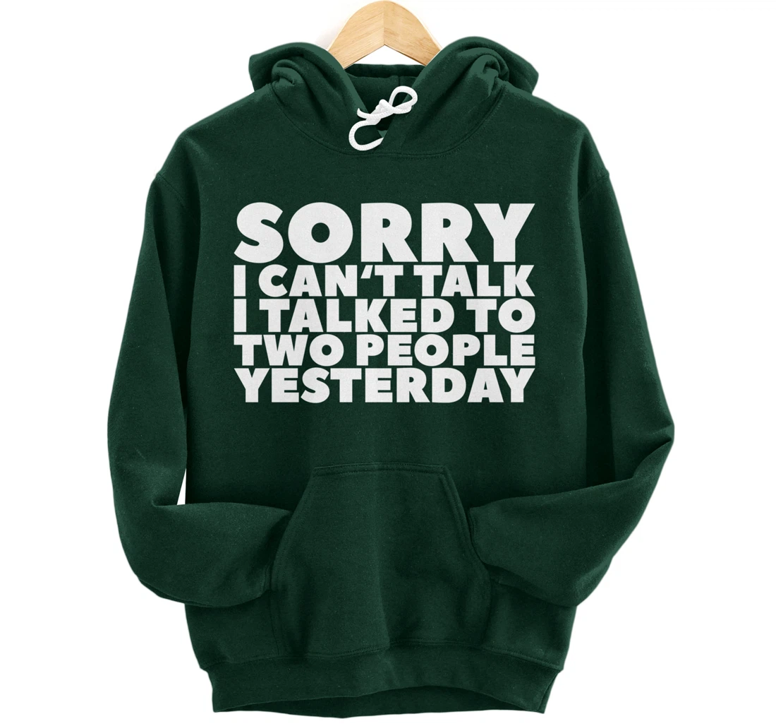 Sorry I Can't Talk I Talked To Two People Yesterday Pullover Hoodie