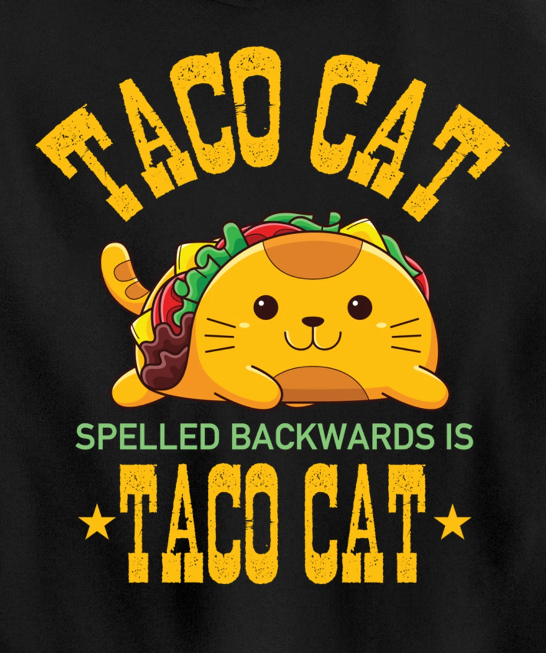 Funny Tacocat Cute Kawaii Design Tacos Mexican Food Cat Pullover Hoodie