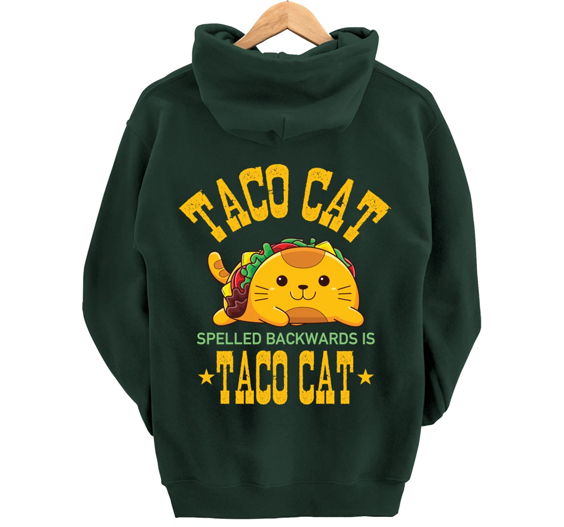Funny Tacocat Cute Kawaii Design Tacos Mexican Food Cat Pullover Hoodie