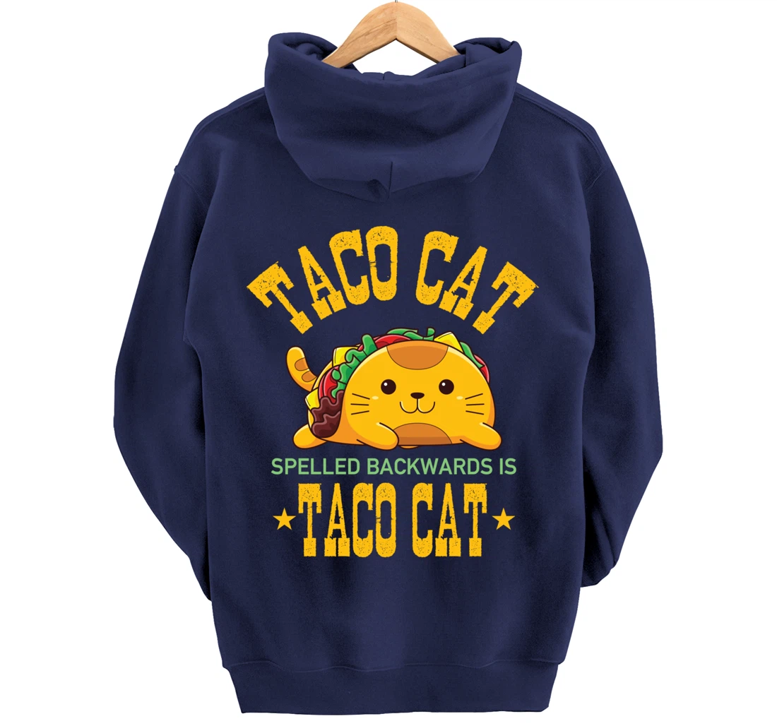 Funny Tacocat Cute Kawaii Design Tacos Mexican Food Cat Pullover Hoodie