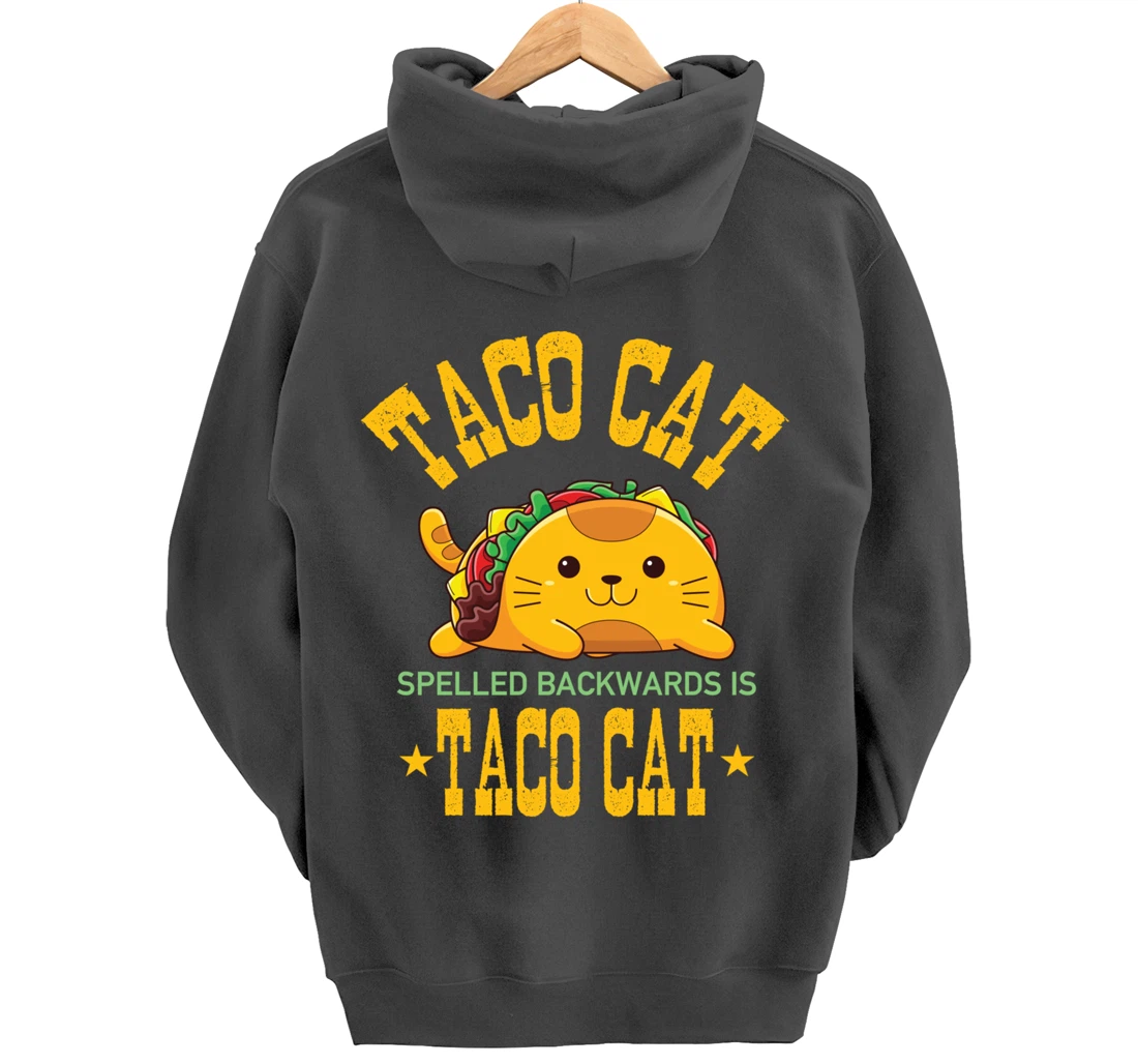 Funny Tacocat Cute Kawaii Design Tacos Mexican Food Cat Pullover Hoodie