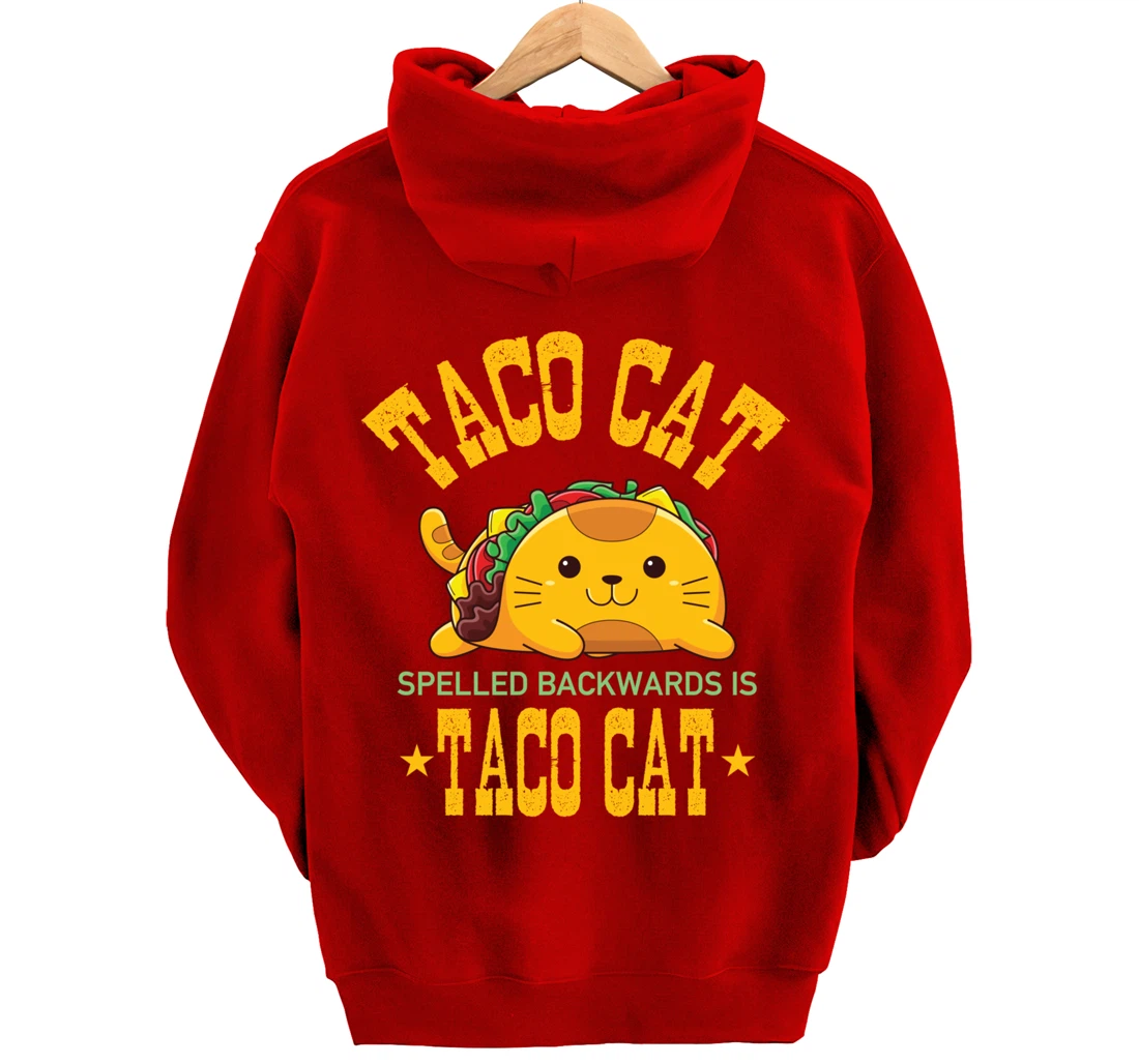 Funny Tacocat Cute Kawaii Design Tacos Mexican Food Cat Pullover Hoodie