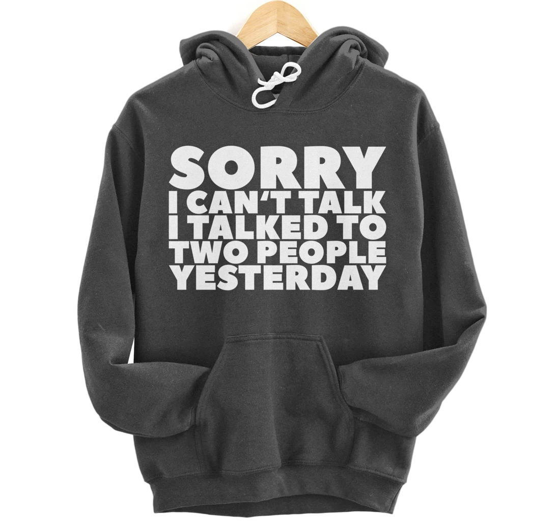 Sorry I Can't Talk I Talked To Two People Yesterday Pullover Hoodie