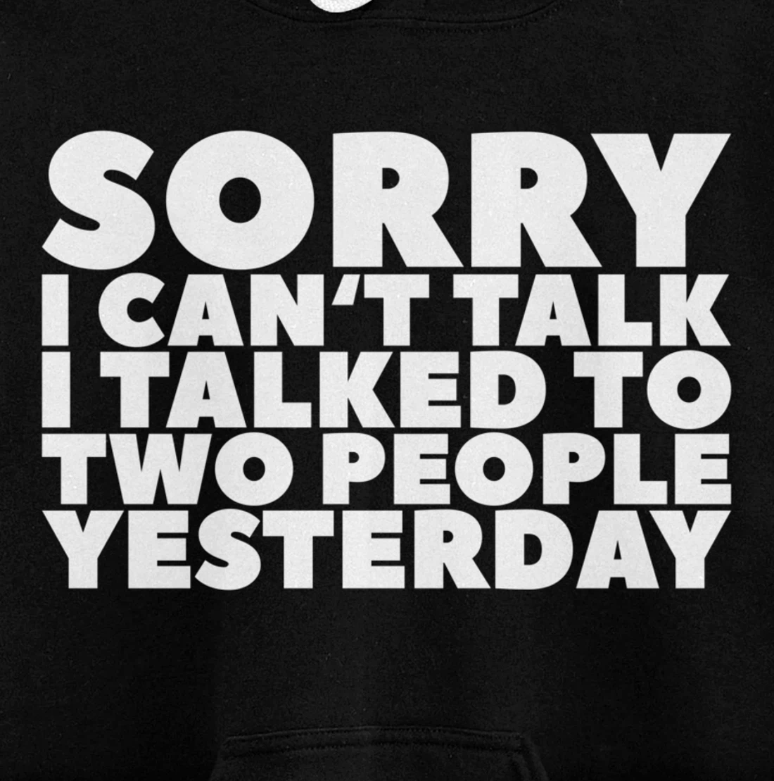 Sorry I Can't Talk I Talked To Two People Yesterday Pullover Hoodie