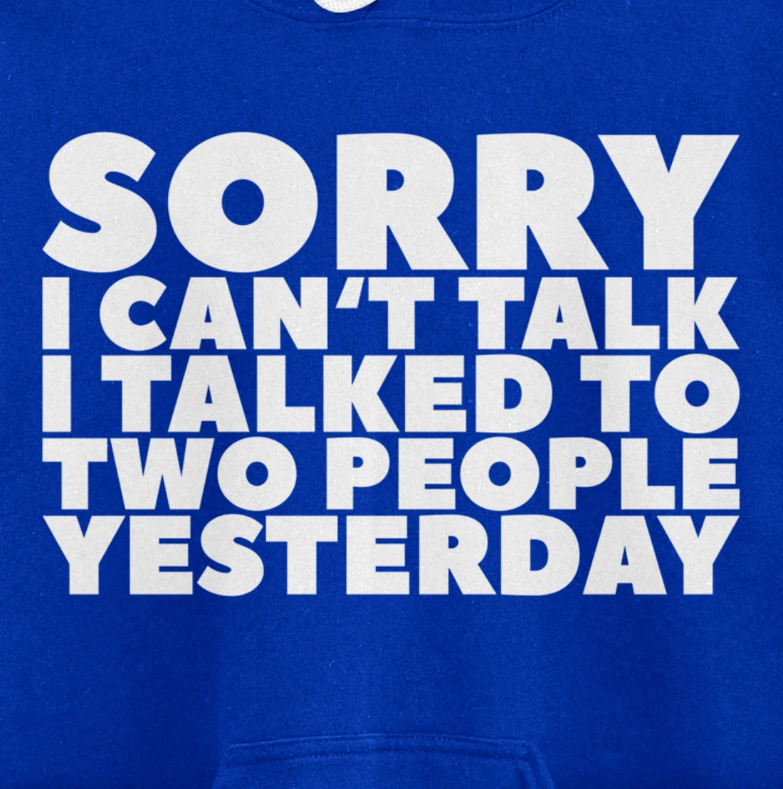 Sorry I Can't Talk I Talked To Two People Yesterday Pullover Hoodie