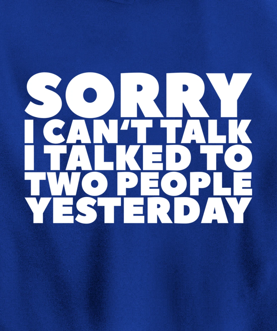 Sorry I Can't Talk I Talked To Two People Yesterday Pullover Hoodie