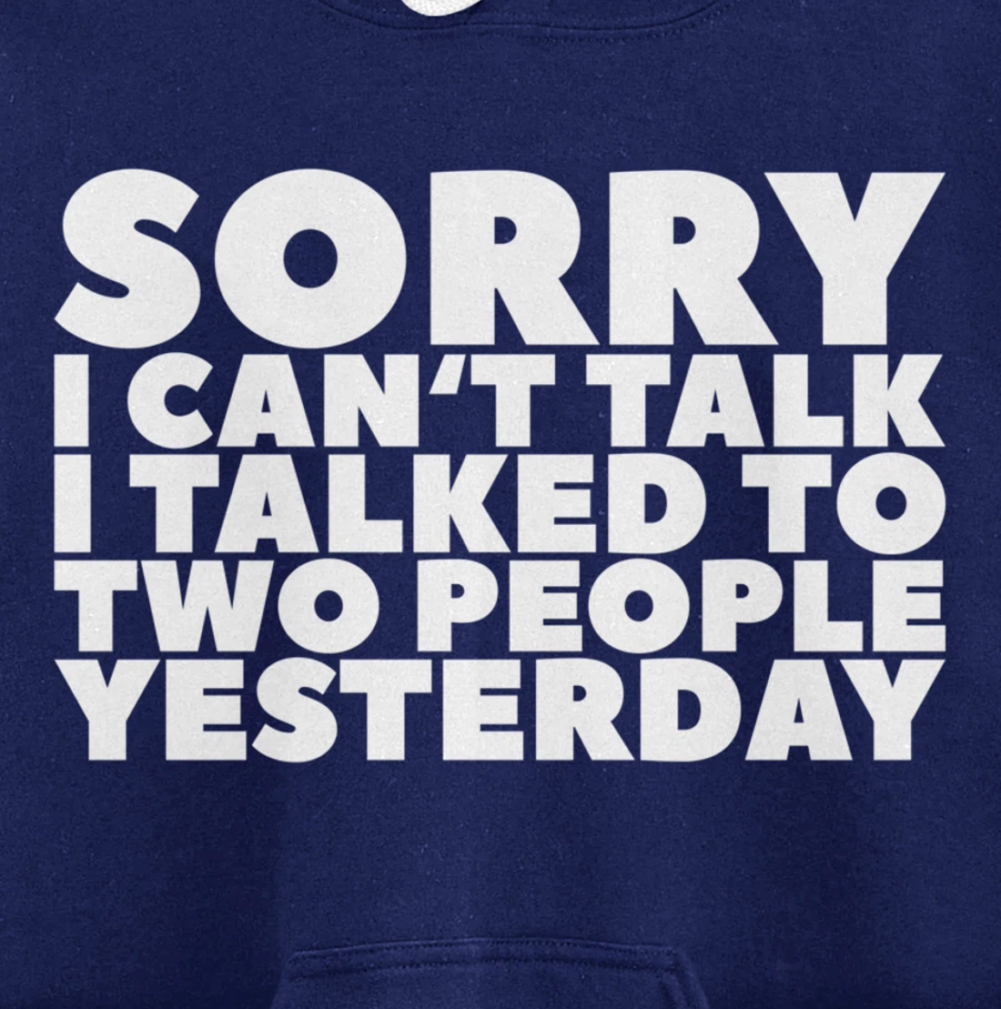 Sorry I Can't Talk I Talked To Two People Yesterday Pullover Hoodie