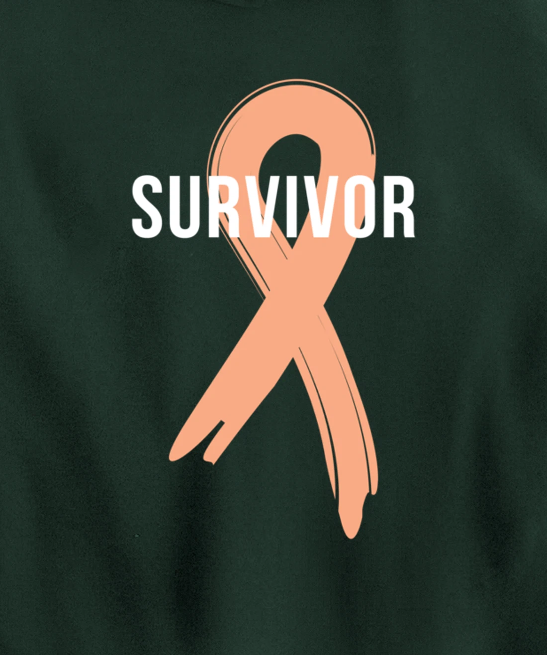 Uterine Cancer Fight Cancer Ribbon Pullover Hoodie