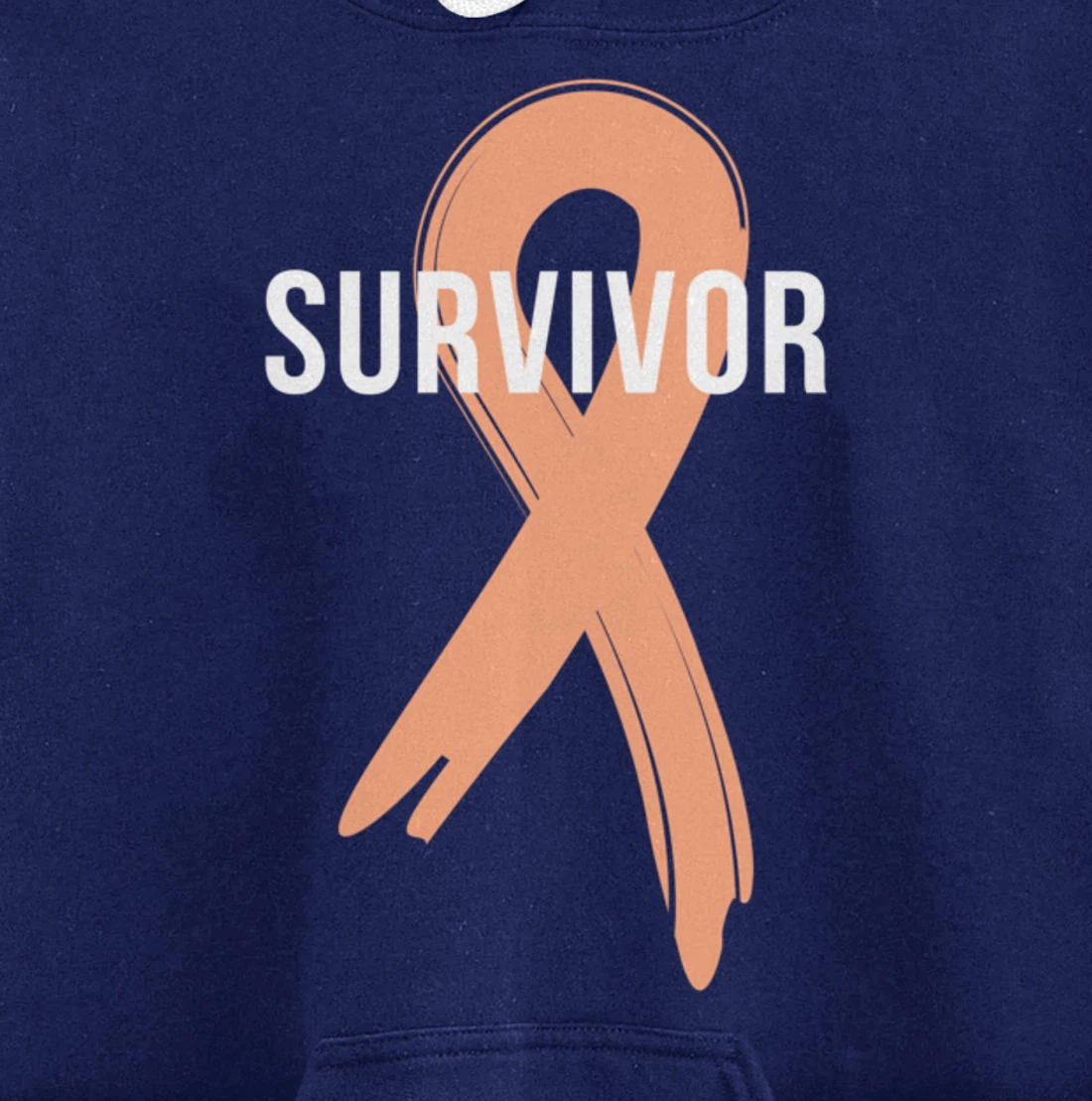 Uterine Cancer Fight Cancer Ribbon Pullover Hoodie