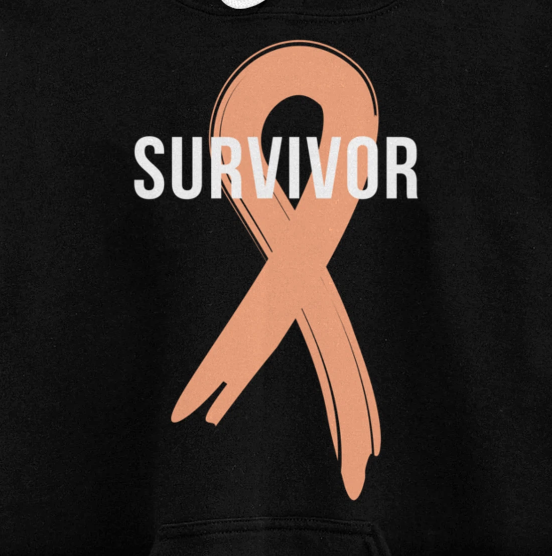 Uterine Cancer Fight Cancer Ribbon Pullover Hoodie