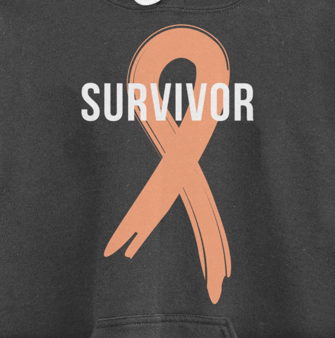 Uterine Cancer Fight Cancer Ribbon Pullover Hoodie