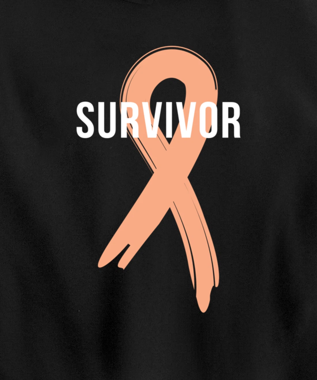 Uterine Cancer Fight Cancer Ribbon Pullover Hoodie