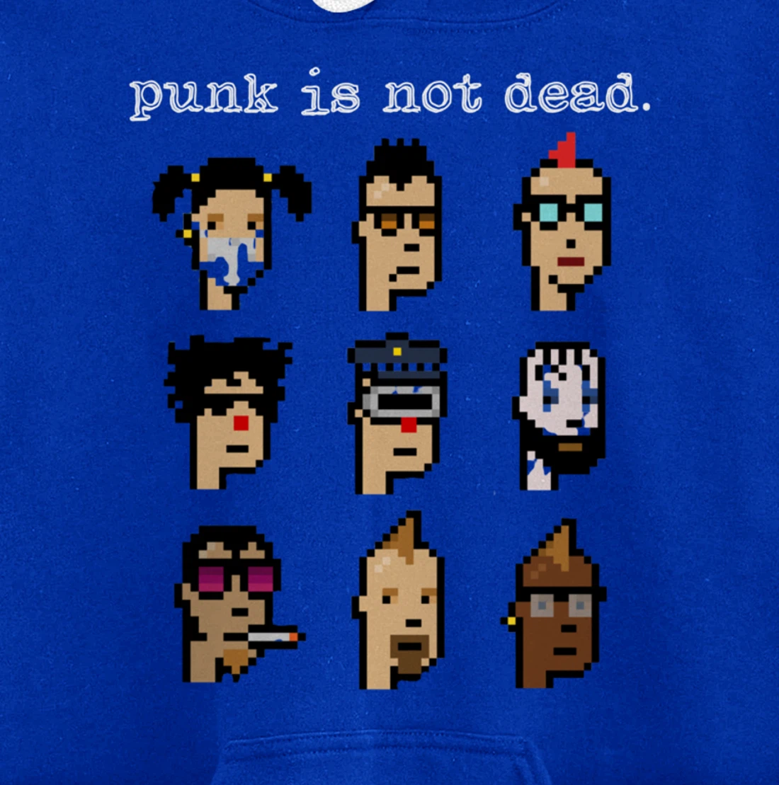 CryptoPunk Inspired NFT attire, Copy/Paste Crypto Pixel Punk Pullover Hoodie