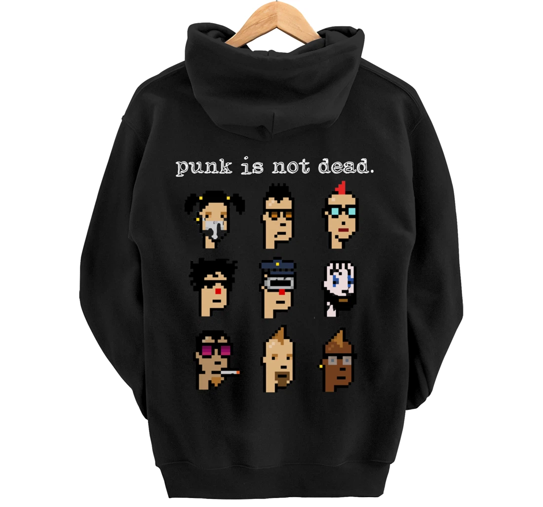 CryptoPunk Inspired NFT attire, Copy/Paste Crypto Pixel Punk Pullover Hoodie