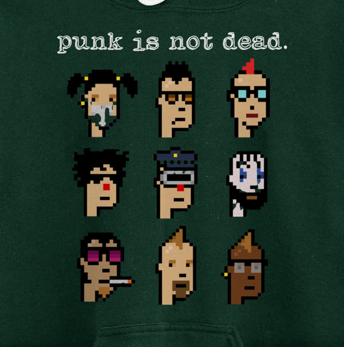CryptoPunk Inspired NFT attire, Copy/Paste Crypto Pixel Punk Pullover Hoodie