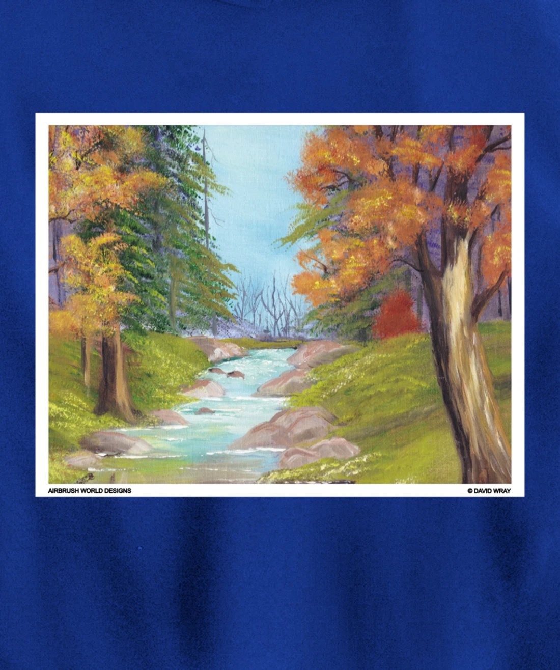 River Through The Trees Nature Landscape Autumn Painting Pullover Hoodie