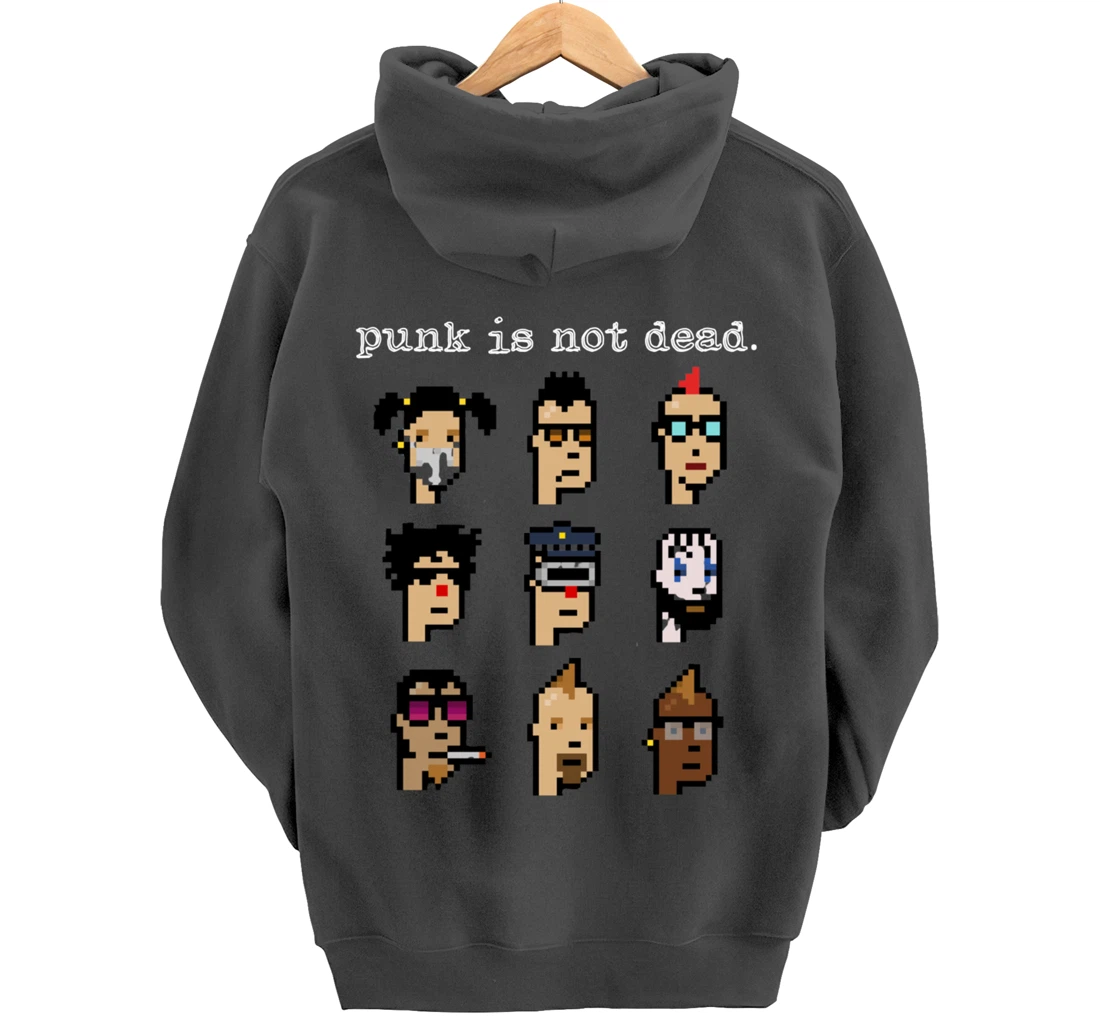 CryptoPunk Inspired NFT attire, Copy/Paste Crypto Pixel Punk Pullover Hoodie