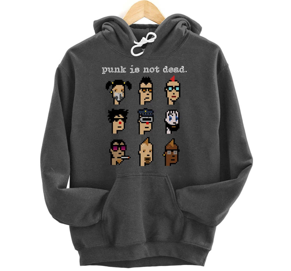 CryptoPunk Inspired NFT attire, Copy/Paste Crypto Pixel Punk Pullover Hoodie