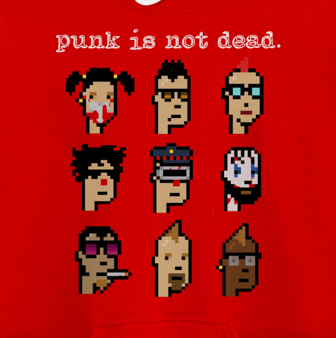 CryptoPunk Inspired NFT attire, Copy/Paste Crypto Pixel Punk Pullover Hoodie