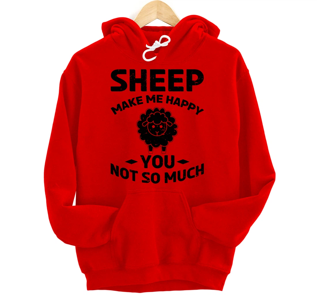 Farm Lamb Animals Sheep Make Me Happy Pullover Hoodie