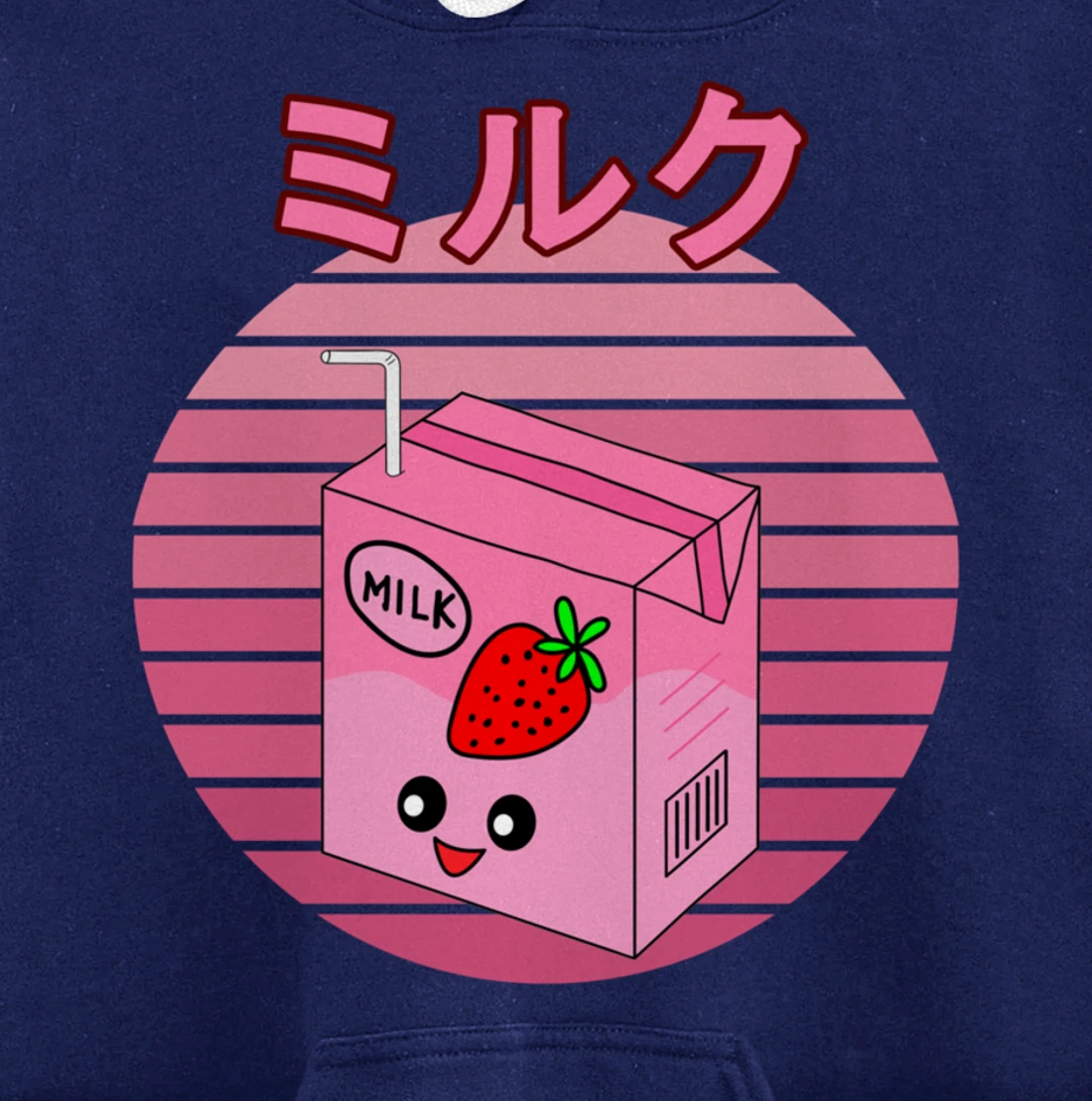 Cute Retro 90s Japanese Kawaii Strawberry Milk Shake Carton Pullover Hoodie