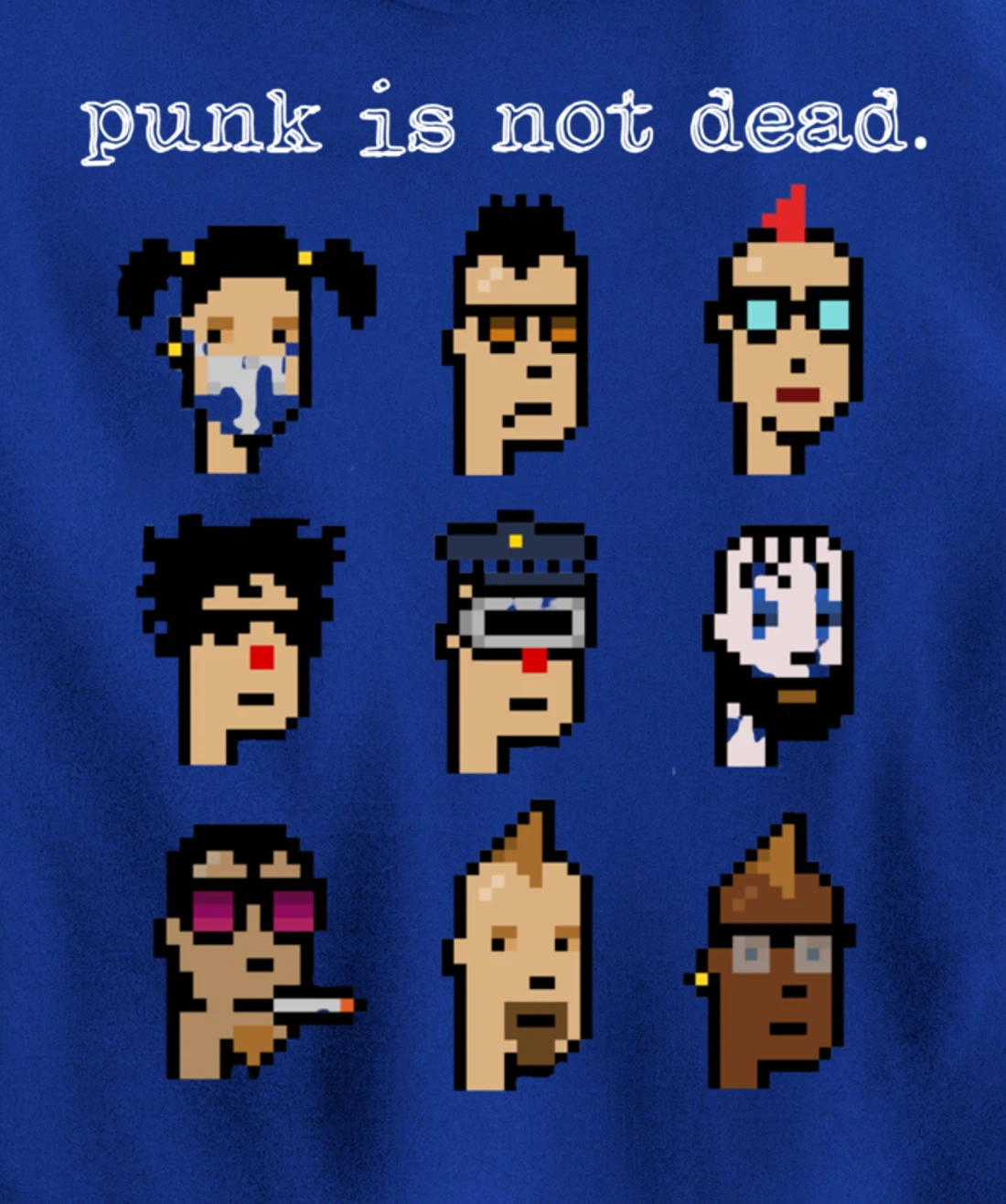 CryptoPunk Inspired NFT attire, Copy/Paste Crypto Pixel Punk Pullover Hoodie