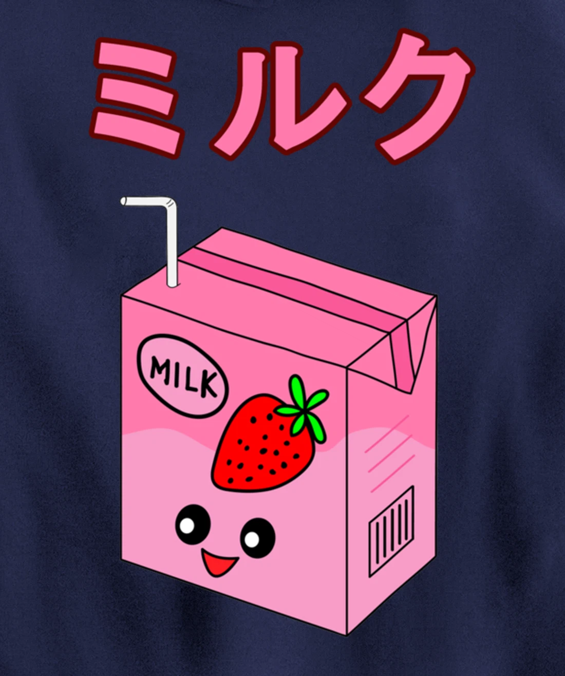 Cute Retro 90s Japanese Kawaii Strawberry Milk Shake Carton Pullover Hoodie