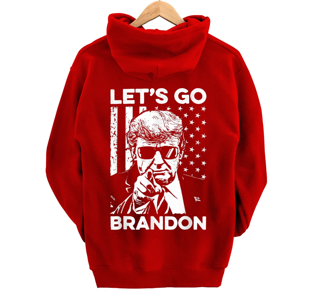 Let's Go Branson Brandon Conservative Anti Liberal US Flag Pullover Hoodie
