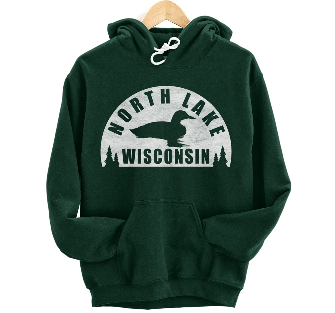 North Lake Northern Wisconsin Loon Pullover Hoodie