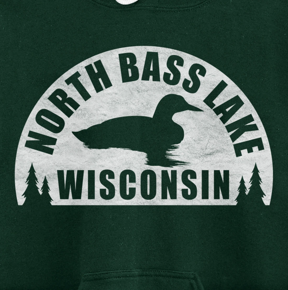 North Bass Lake Northern Wisconsin Loon Pullover Hoodie