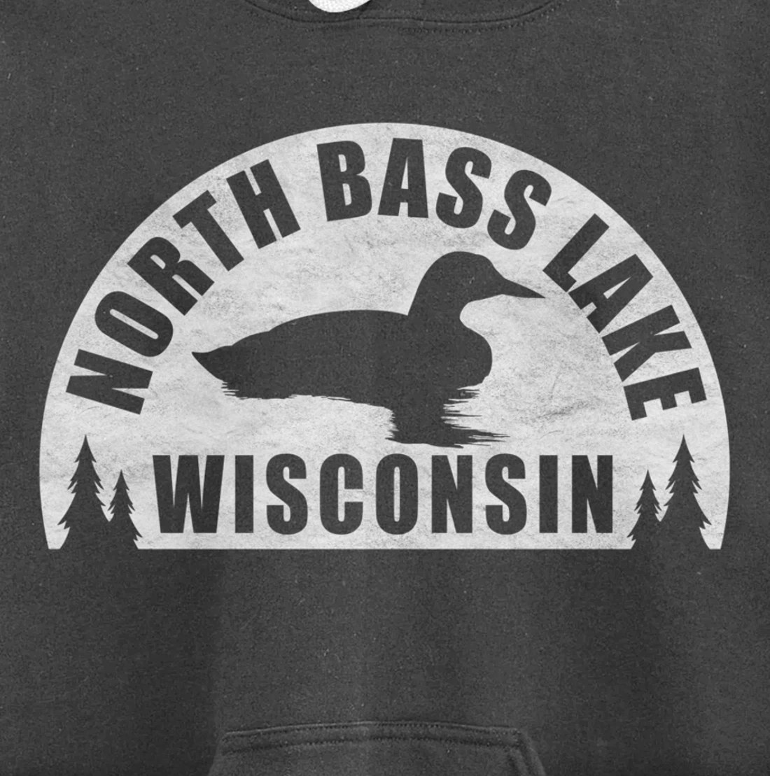 North Bass Lake Northern Wisconsin Loon Pullover Hoodie
