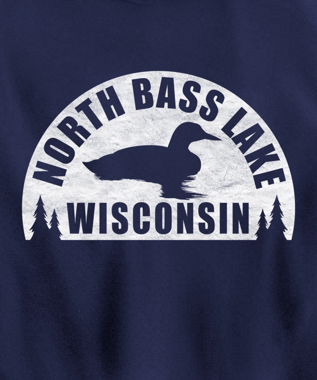North Bass Lake Northern Wisconsin Loon Pullover Hoodie