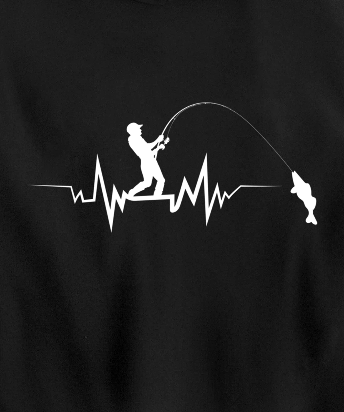 Fishing Heartbeat Funny Design For Fisherman Pullover Hoodie