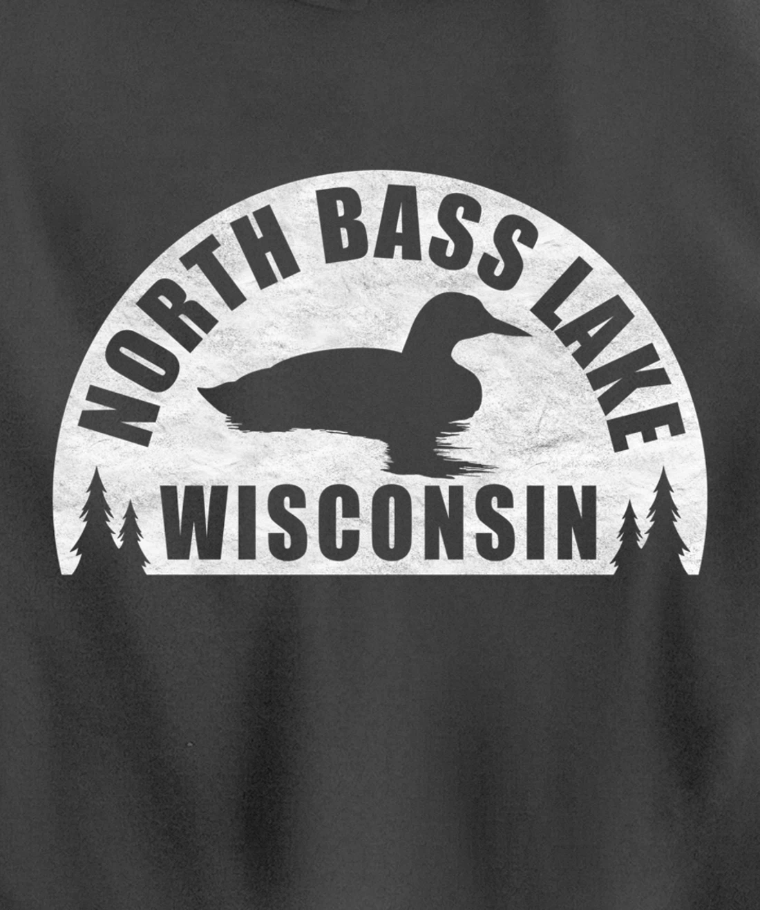 North Bass Lake Northern Wisconsin Loon Pullover Hoodie