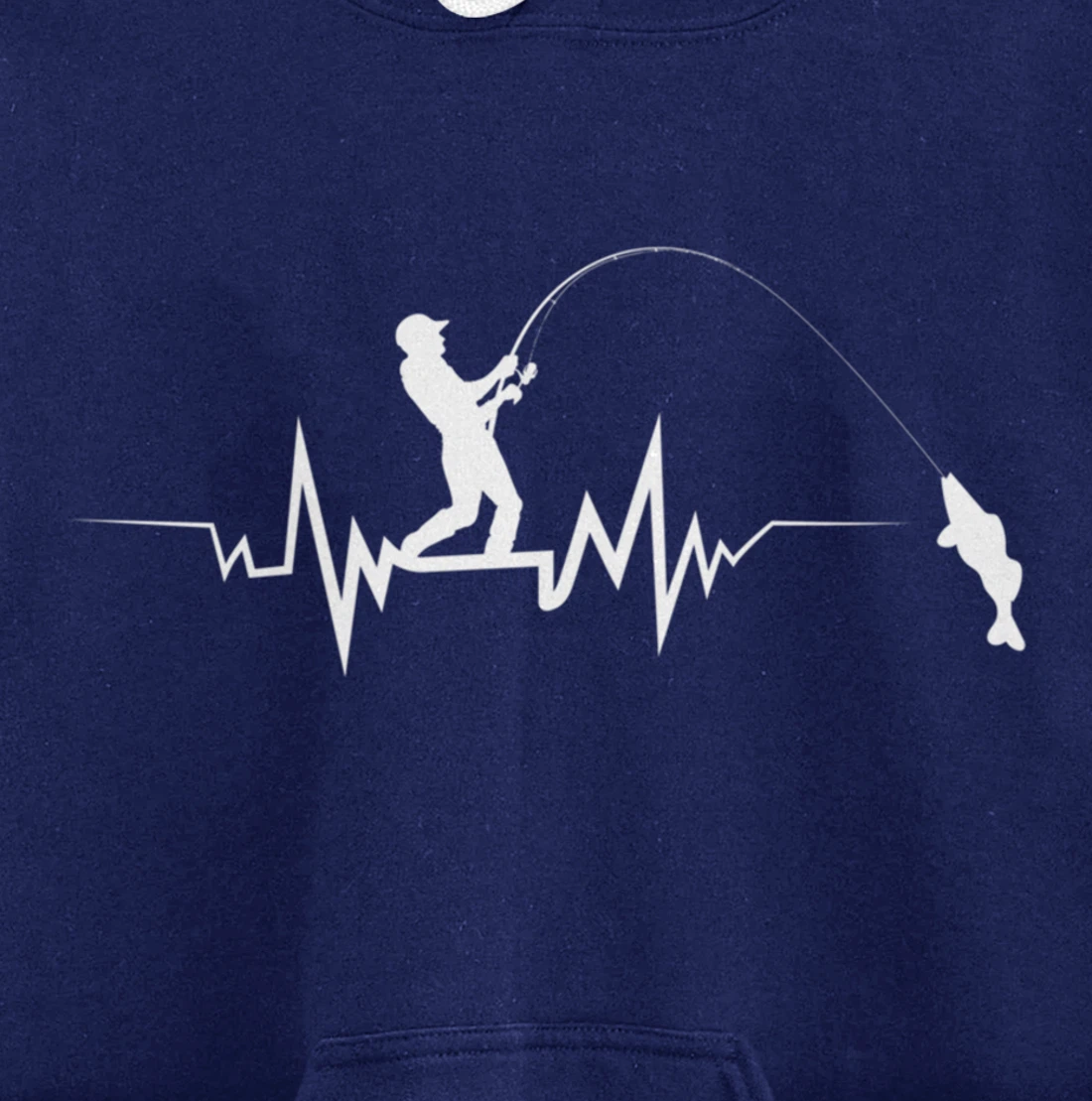 Fishing Heartbeat Funny Design For Fisherman Pullover Hoodie