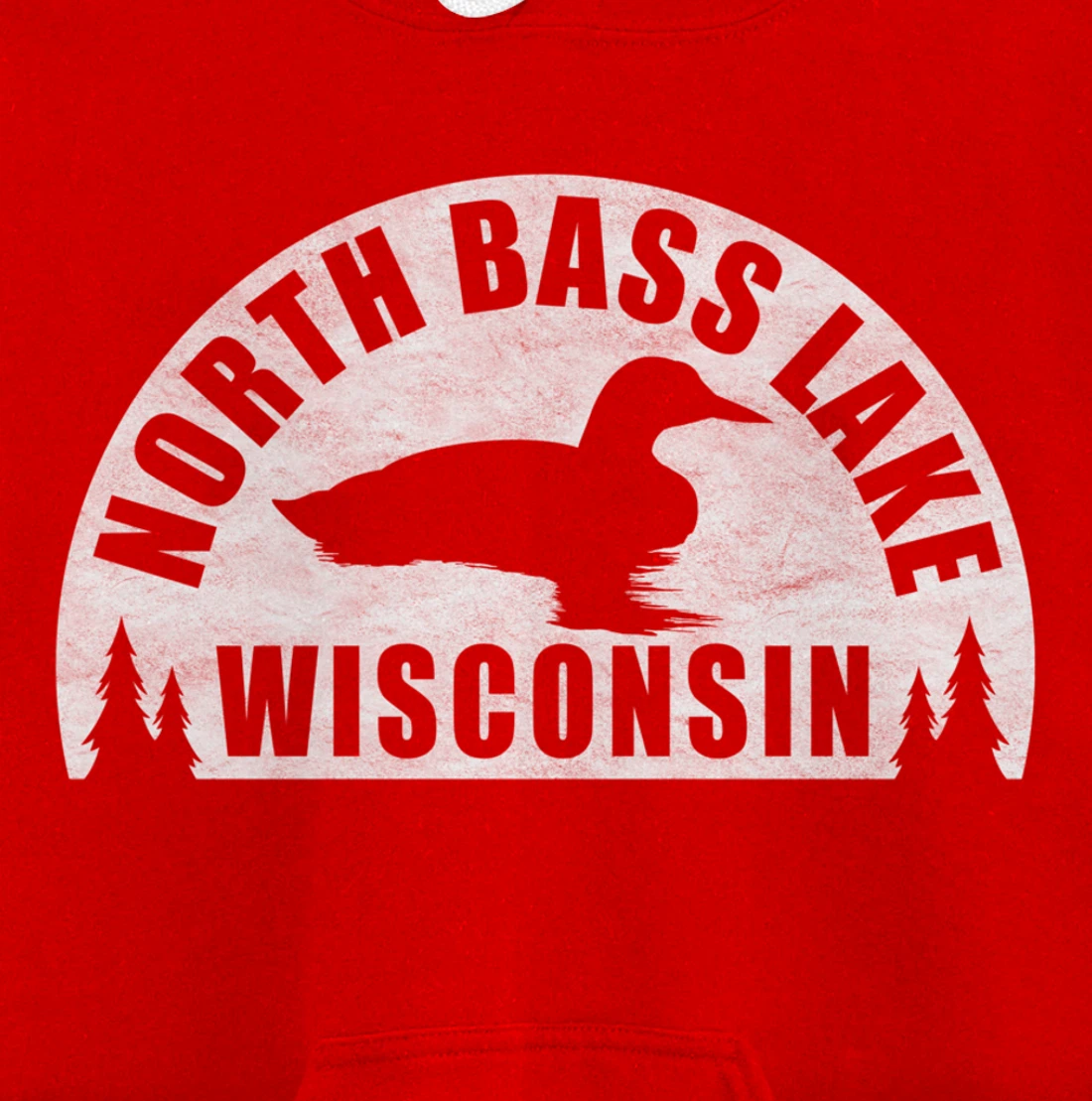 North Bass Lake Northern Wisconsin Loon Pullover Hoodie