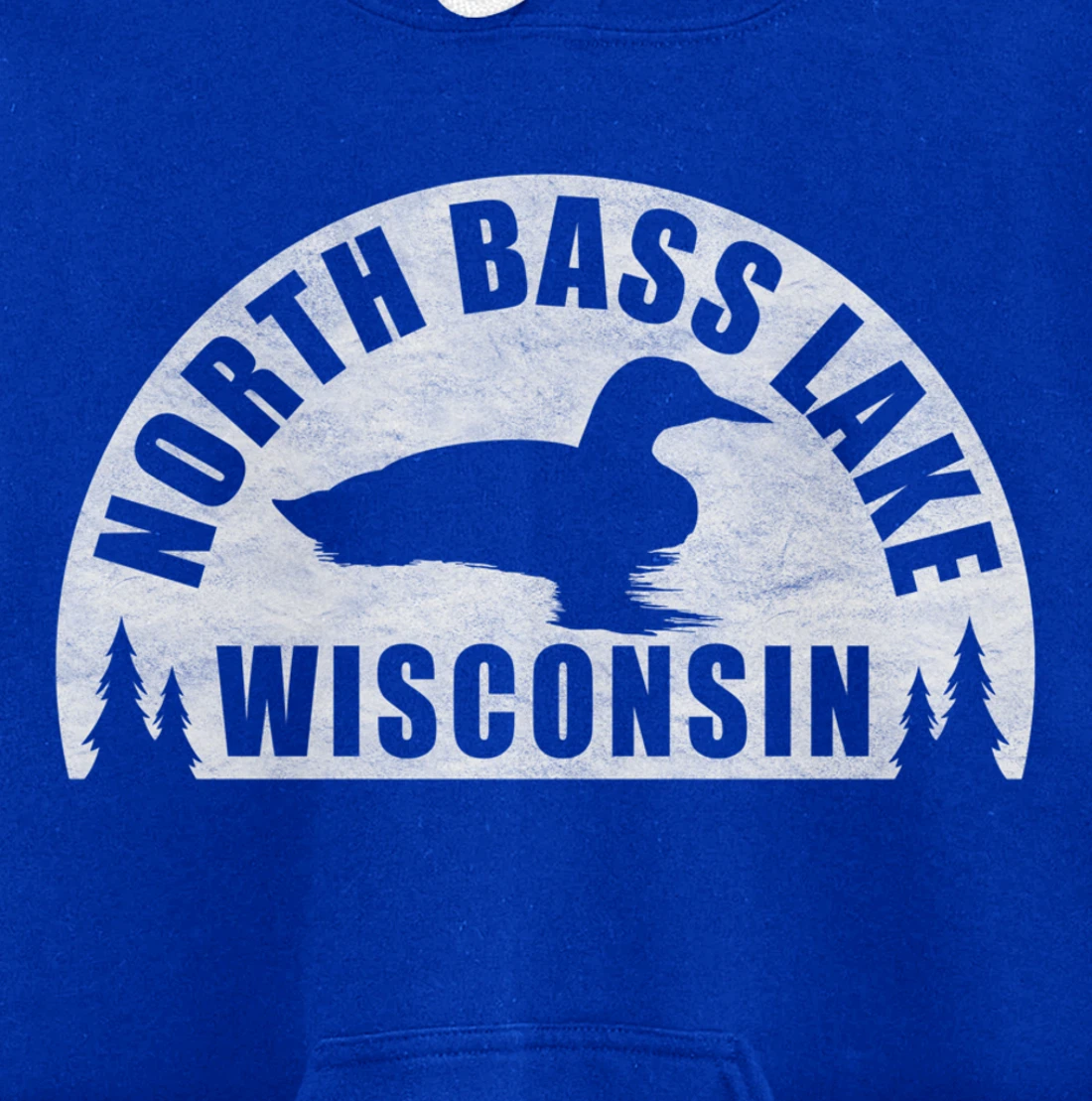 North Bass Lake Northern Wisconsin Loon Pullover Hoodie