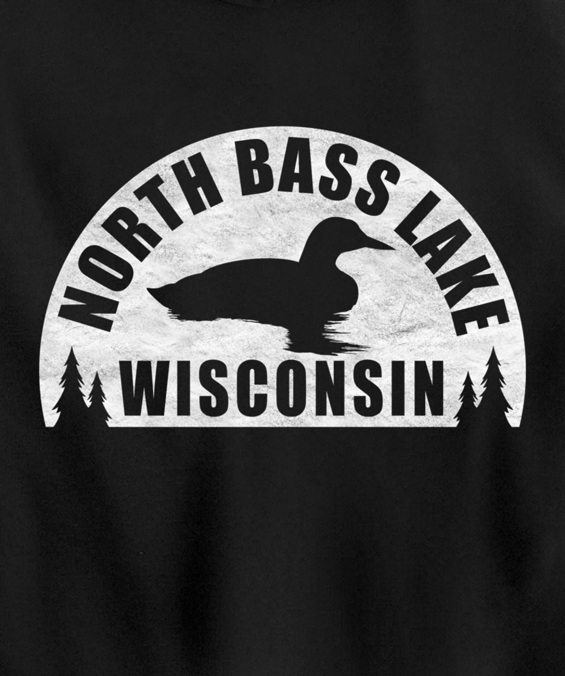 North Bass Lake Northern Wisconsin Loon Pullover Hoodie