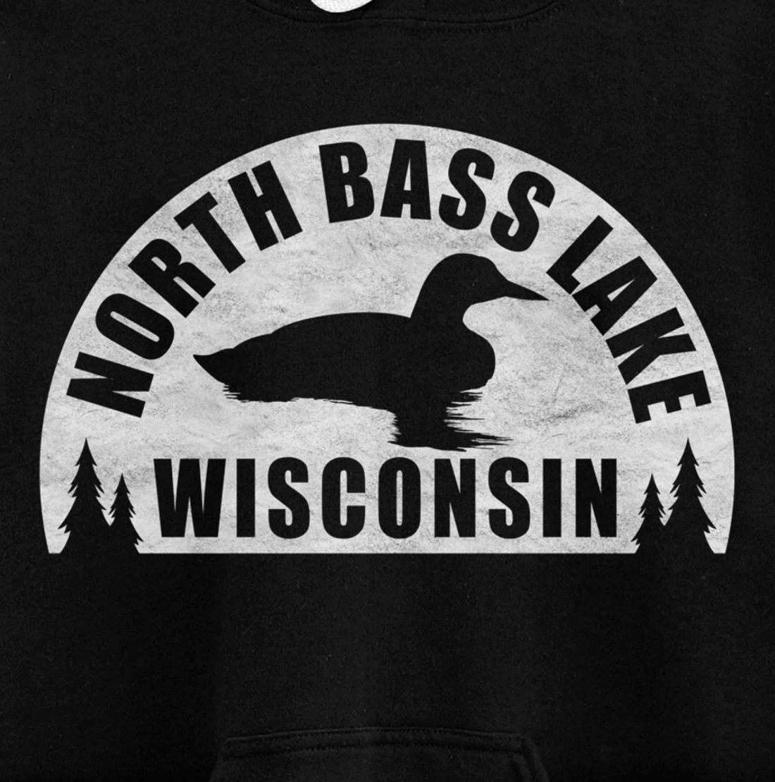 North Bass Lake Northern Wisconsin Loon Pullover Hoodie