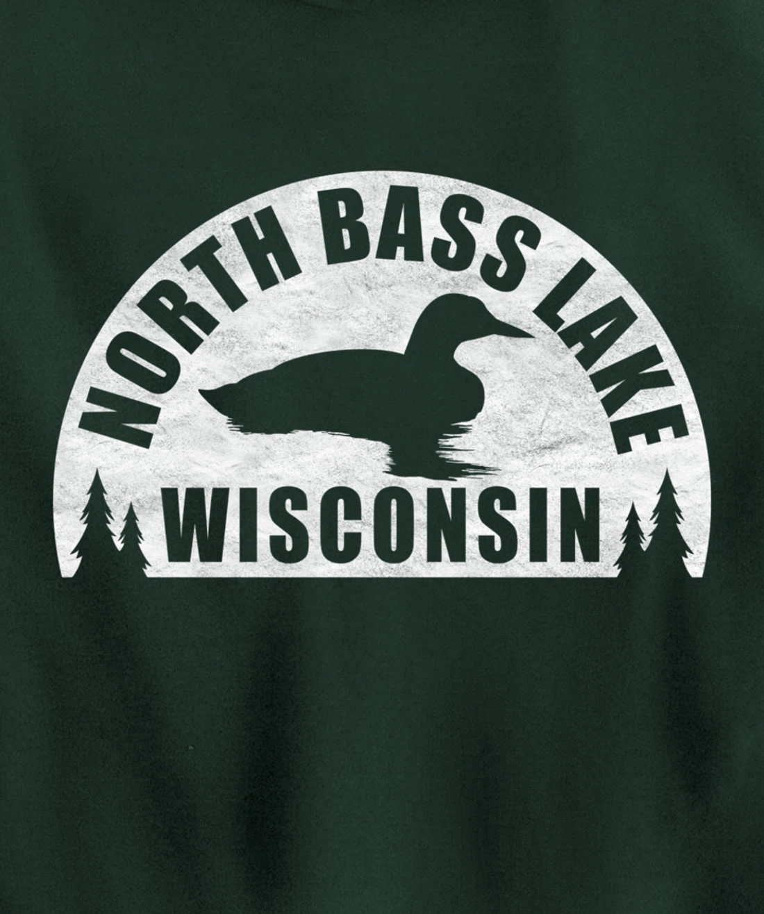North Bass Lake Northern Wisconsin Loon Pullover Hoodie