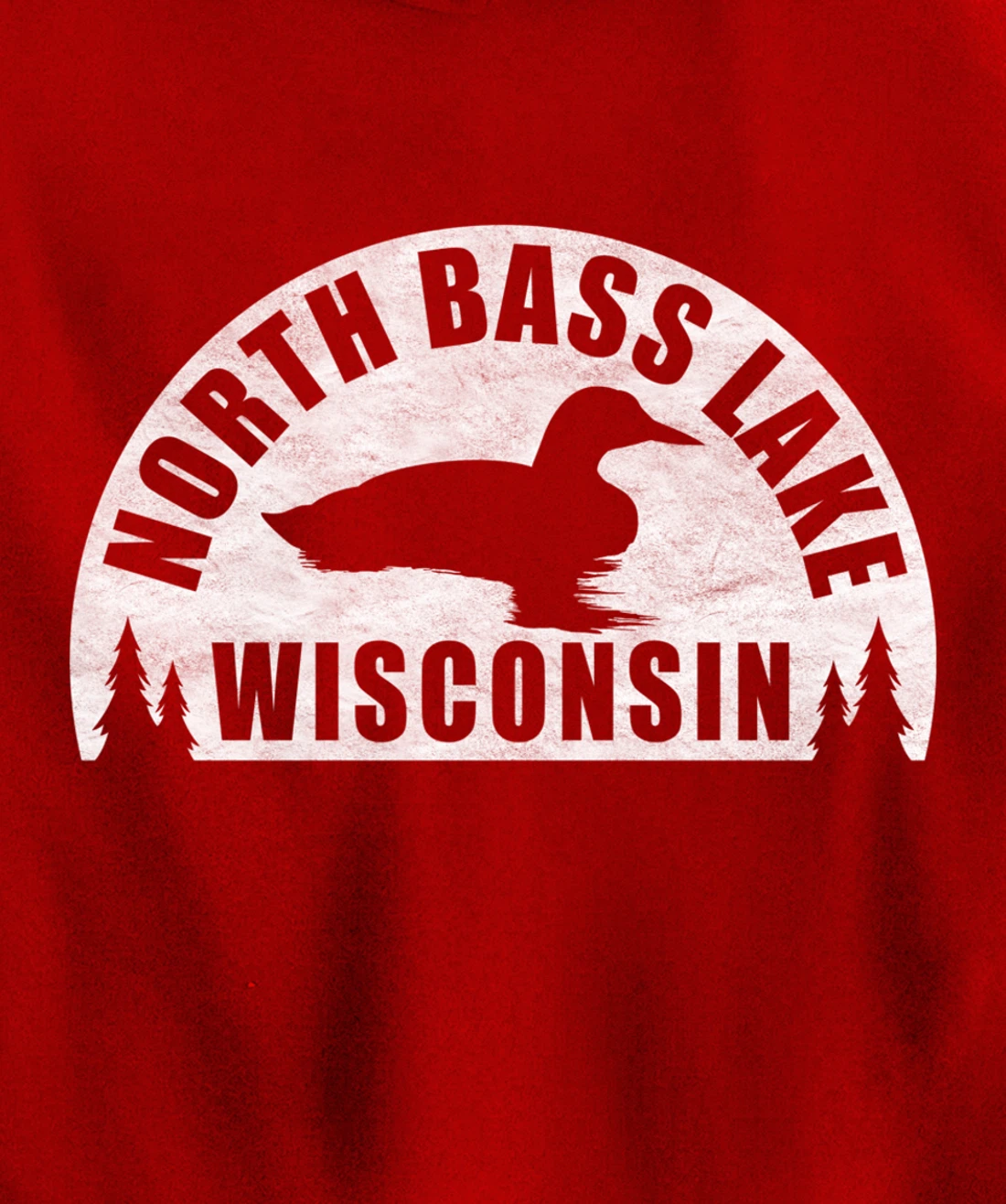 North Bass Lake Northern Wisconsin Loon Pullover Hoodie