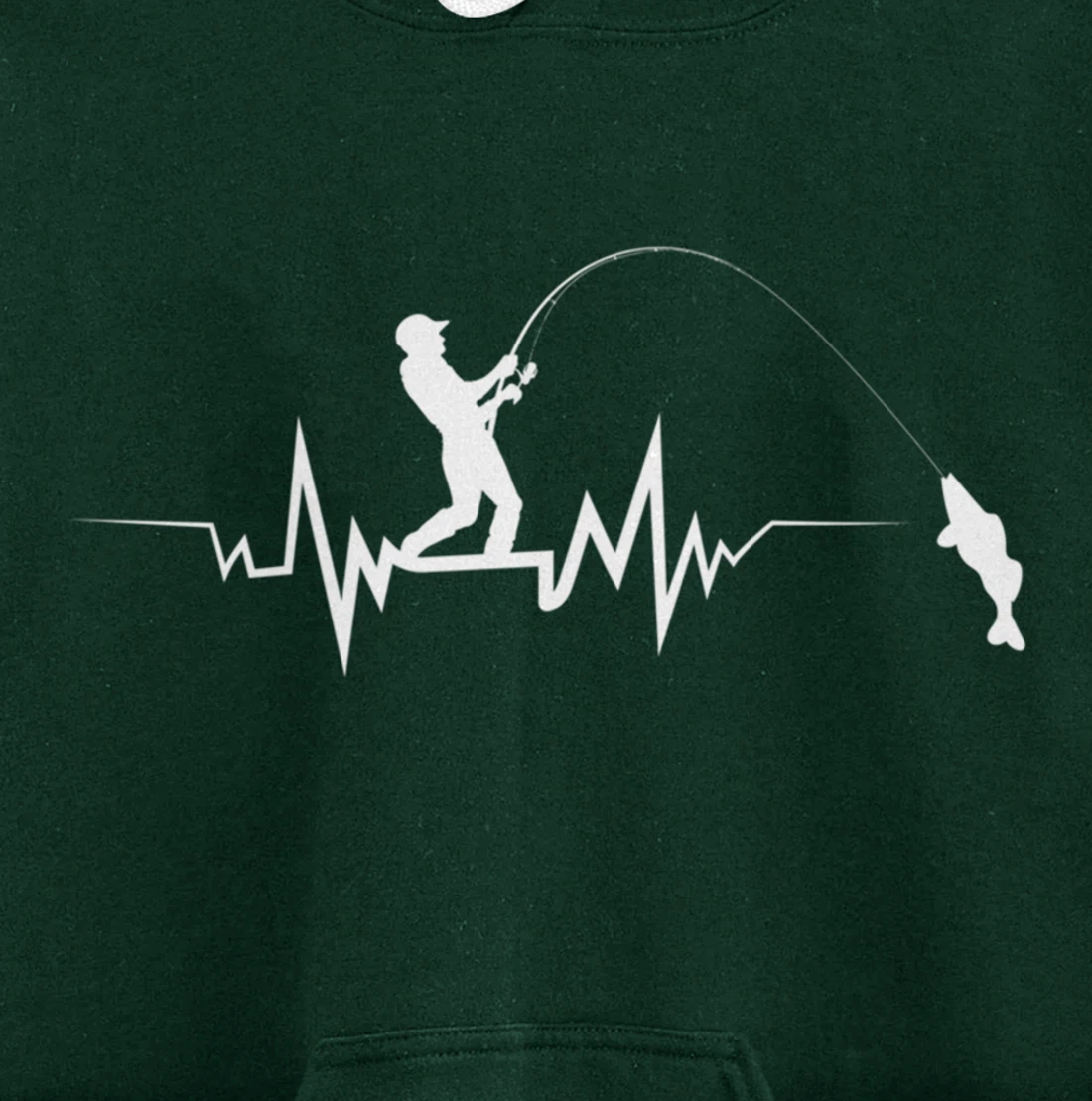 Fishing Heartbeat Funny Design For Fisherman Pullover Hoodie